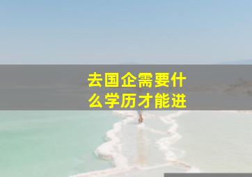 去国企需要什么学历才能进