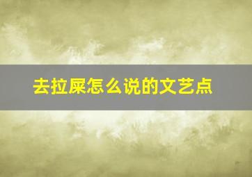 去拉屎怎么说的文艺点