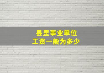 县里事业单位工资一般为多少