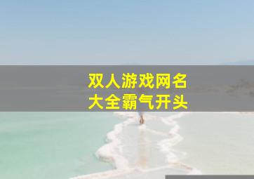 双人游戏网名大全霸气开头