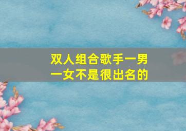 双人组合歌手一男一女不是很出名的