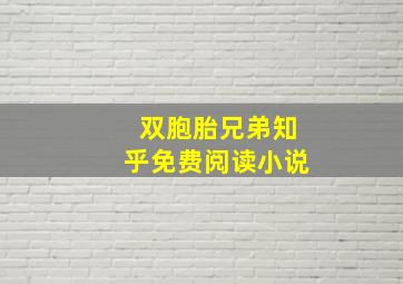 双胞胎兄弟知乎免费阅读小说