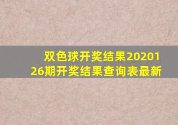 双色球开奖结果2020126期开奖结果查询表最新