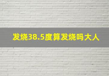 发烧38.5度算发烧吗大人