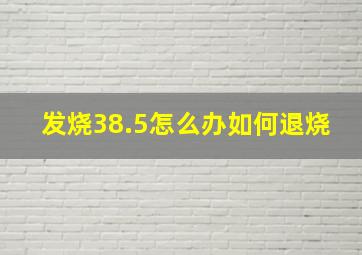 发烧38.5怎么办如何退烧