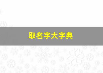 取名字大字典