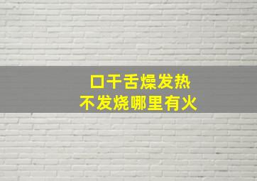 口干舌燥发热不发烧哪里有火