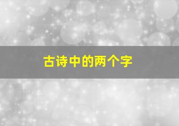 古诗中的两个字