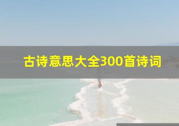 古诗意思大全300首诗词