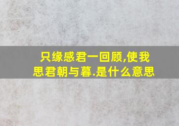 只缘感君一回顾,使我思君朝与暮.是什么意思