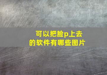 可以把脸p上去的软件有哪些图片