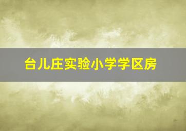 台儿庄实验小学学区房