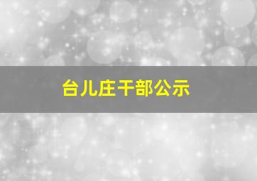 台儿庄干部公示