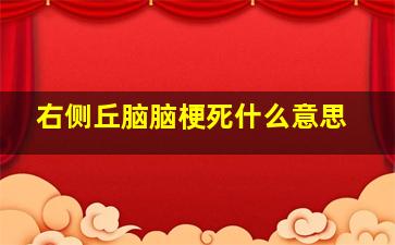 右侧丘脑脑梗死什么意思