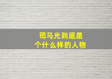 司马光到底是个什么样的人物