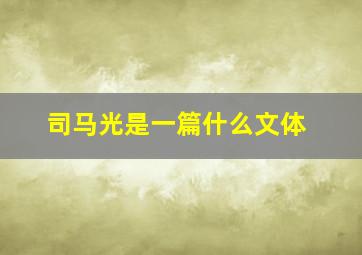 司马光是一篇什么文体