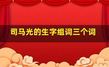 司马光的生字组词三个词