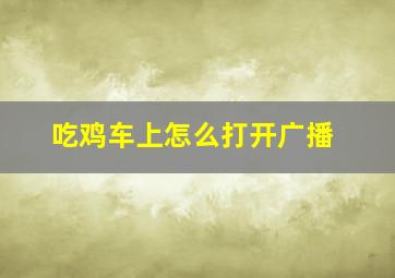 吃鸡车上怎么打开广播