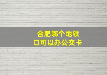 合肥哪个地铁口可以办公交卡