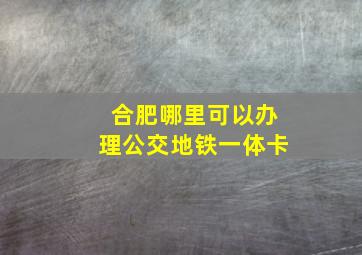 合肥哪里可以办理公交地铁一体卡