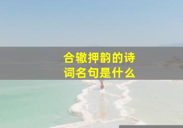 合辙押韵的诗词名句是什么