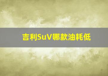 吉利SuV哪款油耗低