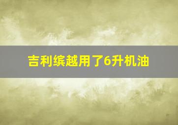 吉利缤越用了6升机油