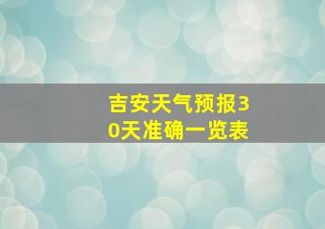 吉安天气预报30天准确一览表