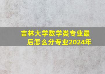 吉林大学数学类专业最后怎么分专业2024年