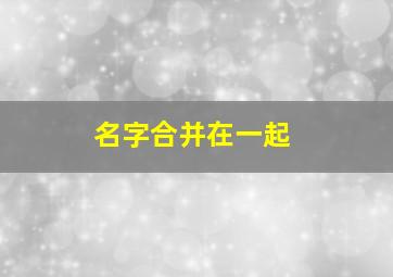 名字合并在一起