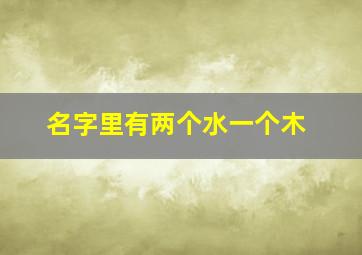 名字里有两个水一个木