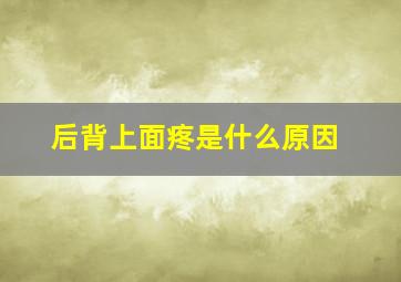 后背上面疼是什么原因