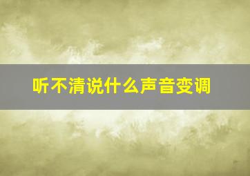 听不清说什么声音变调