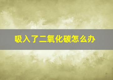 吸入了二氧化碳怎么办