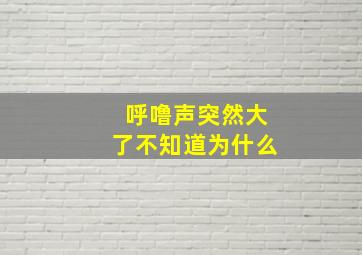 呼噜声突然大了不知道为什么