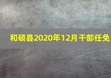 和硕县2020年12月干部任免