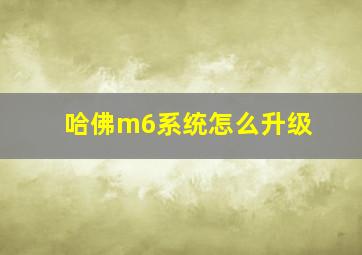 哈佛m6系统怎么升级