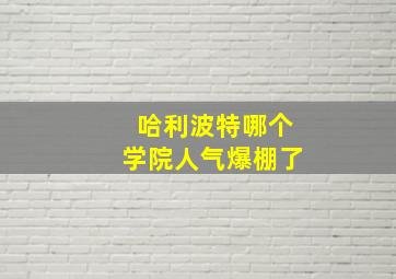 哈利波特哪个学院人气爆棚了