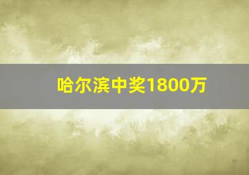 哈尔滨中奖1800万