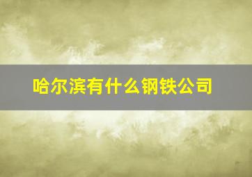 哈尔滨有什么钢铁公司