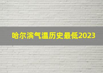 哈尔滨气温历史最低2023