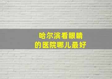 哈尔滨看眼睛的医院哪儿最好