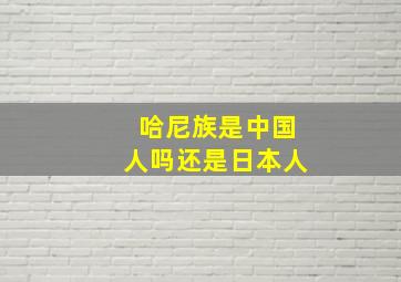 哈尼族是中国人吗还是日本人