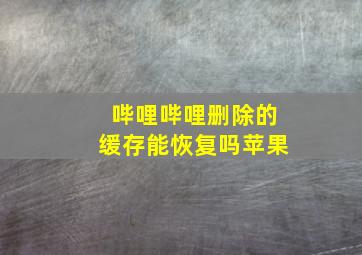 哔哩哔哩删除的缓存能恢复吗苹果