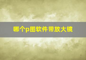 哪个p图软件带放大镜