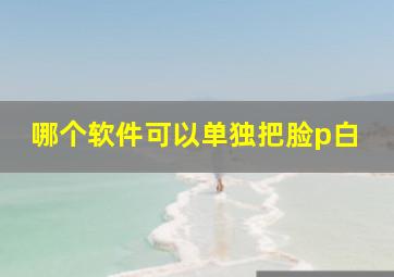 哪个软件可以单独把脸p白