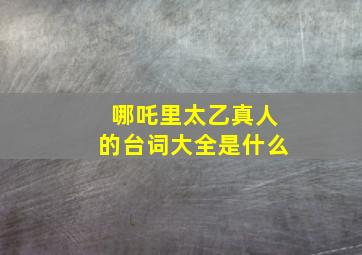 哪吒里太乙真人的台词大全是什么