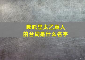 哪吒里太乙真人的台词是什么名字