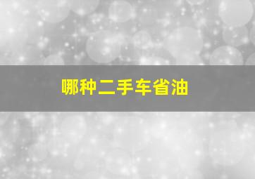 哪种二手车省油