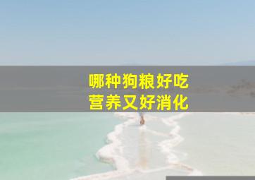 哪种狗粮好吃营养又好消化